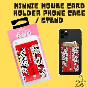 🟡Minne Mouse Phone Wallet Stick On Cell Phone Card Holder w/ Finger Ring🟡